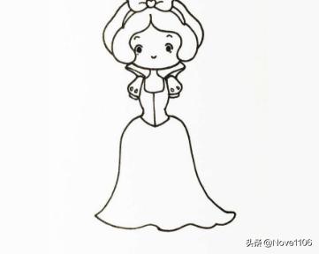 小公主简笔画（小公主简笔画涂色打印）